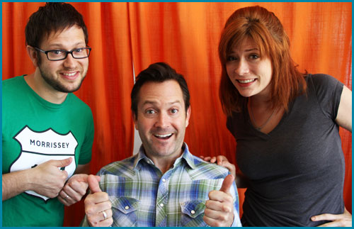 Thomas Lennon and hosts Cole Stratton and Vanessa Ragland