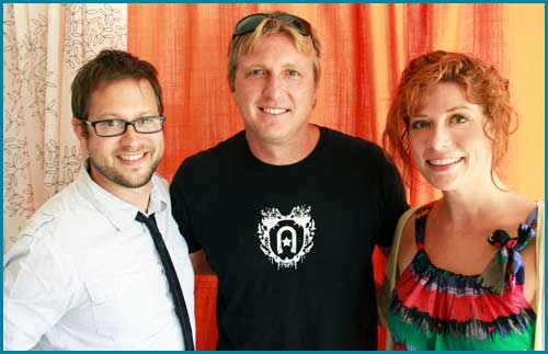 William Zabka with hosts Cole Stratton and Vanessa Ragland