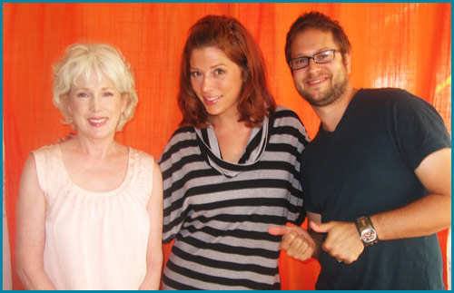 Julia Duffy and hosts Vanessa Ragland and Cole Stratton