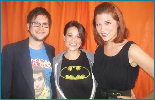 Meredith Salenger with Cole Stratton and Vanessa Ragland as guest on Pop My Culture Podcast