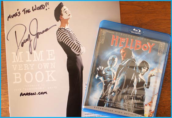 Doug Jones signed Hellboy blu ray and his Mime own book