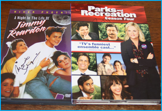 Parks and Recreation DVD signed and a night in the life of jimmy reardon signed