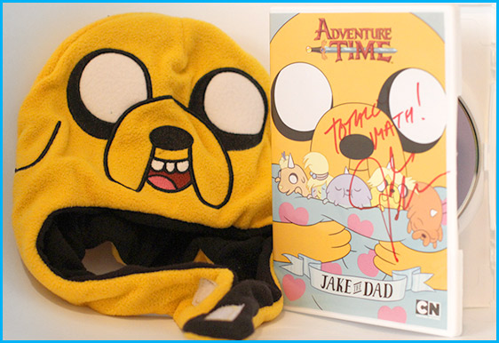 John DiMaggio signed Adventure time dvd with hat