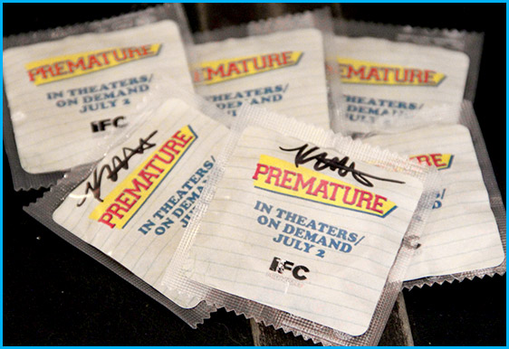 Condoms signed by Katie Findlay for movie premature