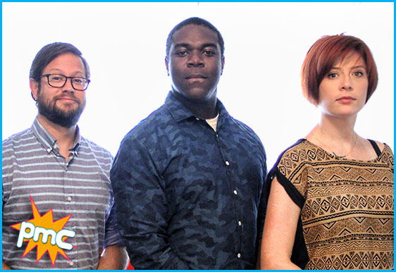 Sam Richardson with hosts Cole Stratton and Vanessa Ragland