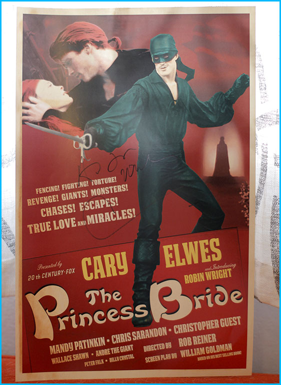 The Princess Bride poster signed by Cary Elwes