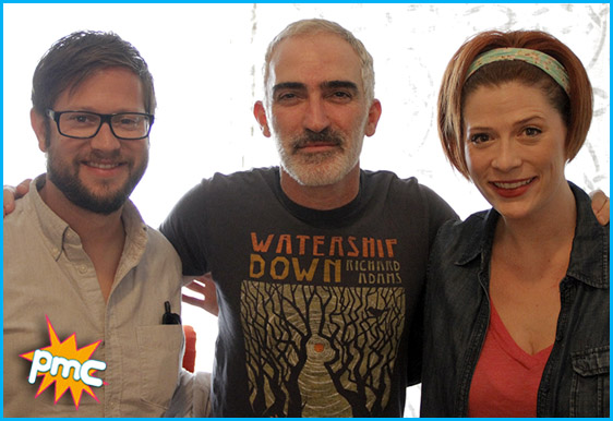 Patrick Fischler with hosts Cole Stratton and Vanessa Ragland