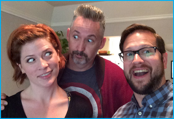 Harland Williams with hosts Vanessa Ragland and Cole Stratton