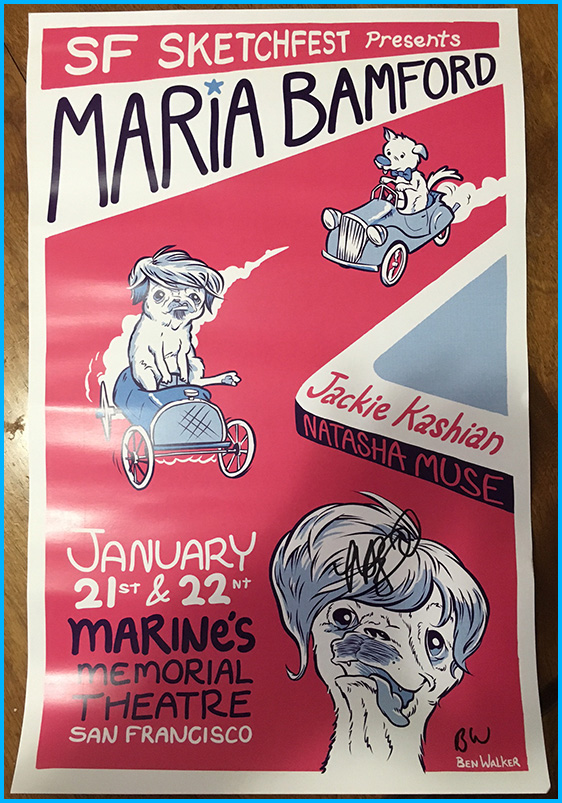 Maria Bamford signed Tour poster by Ben Walker-Storey