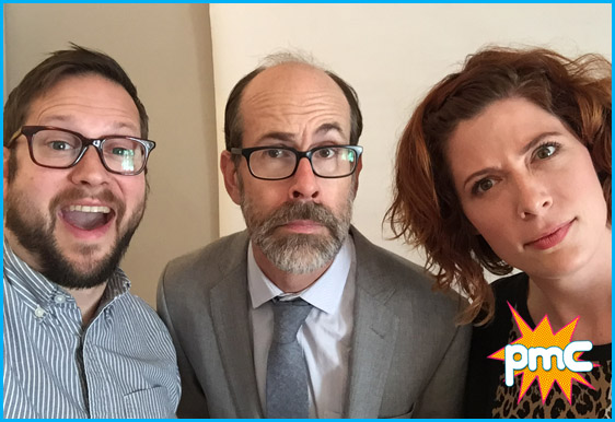 Brian Huskey with hosts Cole Stratton and Vanessa Ragland