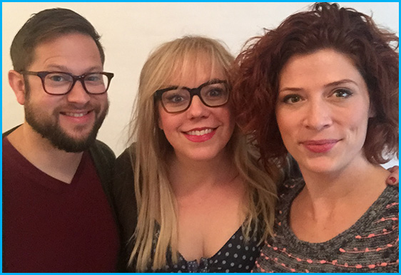 Kirsten Vangsness with hosts Cole Stratton and Vanessa Ragland